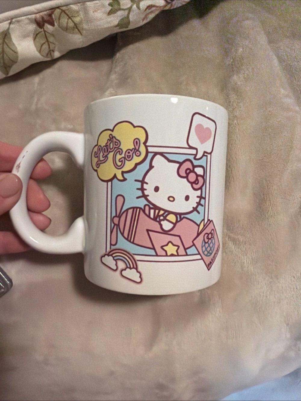 Hello Kitty White Ceramic Mug with Pink Accent